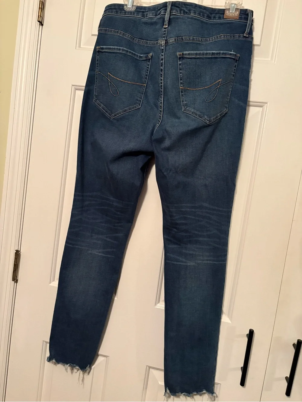 Jordache Dark Blue Skinny Jeans with Distressed Hem